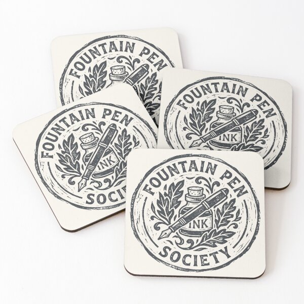 Item preview, Fountain Pen Society Vintage Stamp Art -  Simple Black and White designed and sold by Graphicarium Shop.