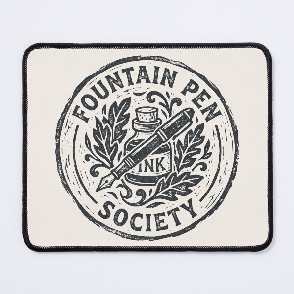 Item preview, Fountain Pen Society Vintage Stamp Art - Simple Black and White designed and sold by Graphicarium Shop.