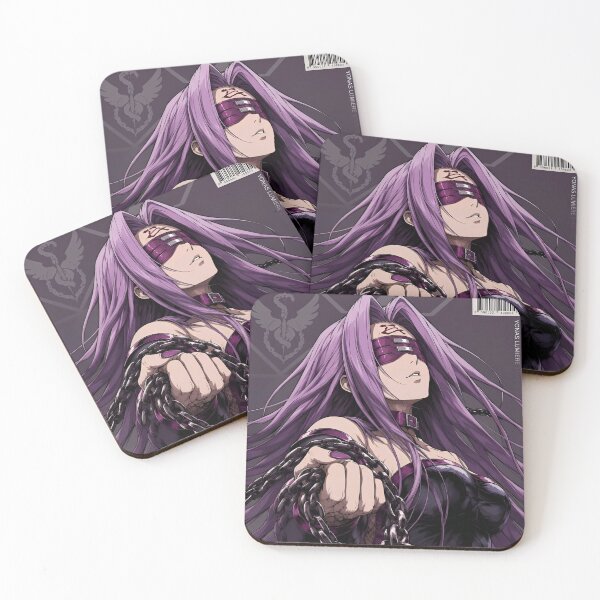 Item preview, Blindfolded Chain Guardian – Dark Fantasy Purple Anime Style Art Print designed and sold by Dyan4.