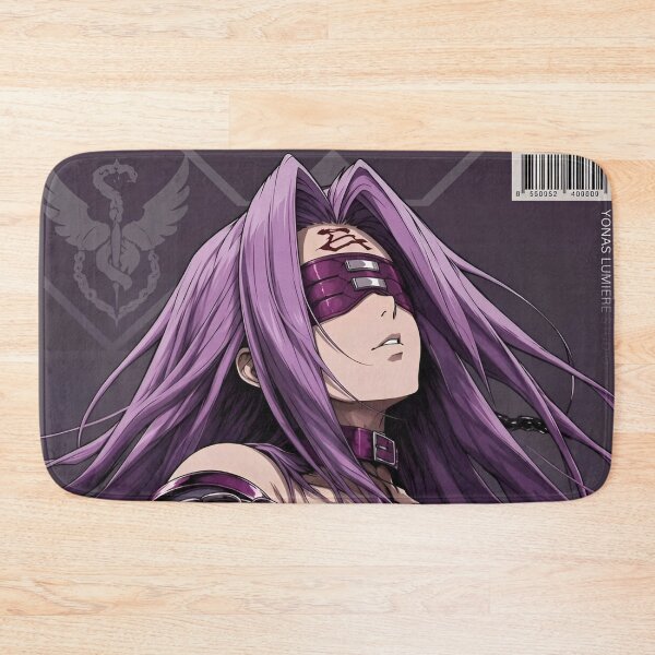 Item preview, Blindfolded Chain Guardian – Dark Fantasy Purple Anime Style Art Print designed and sold by Dyan4.