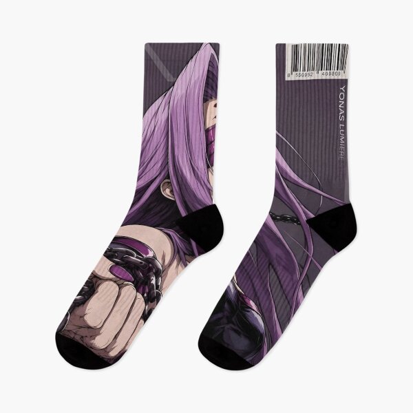 Item preview, Blindfolded Chain Guardian – Dark Fantasy Purple Anime Style Art Print designed and sold by Dyan4.