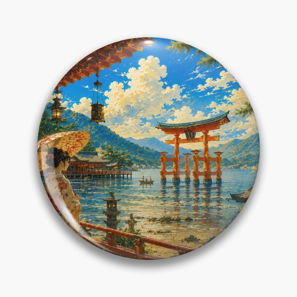 Item preview, Itsukushima Shrine Overlooking the Great Torii – Modern Japanese Art designed and sold by Fumi723.
