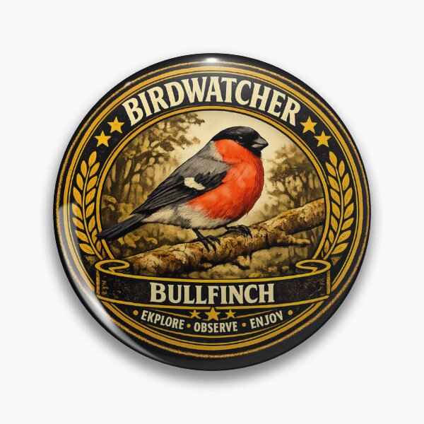 Item preview, Bullfinch Birdwatcher Vintage Heritage Badge designed and sold by stevenwoodcock.