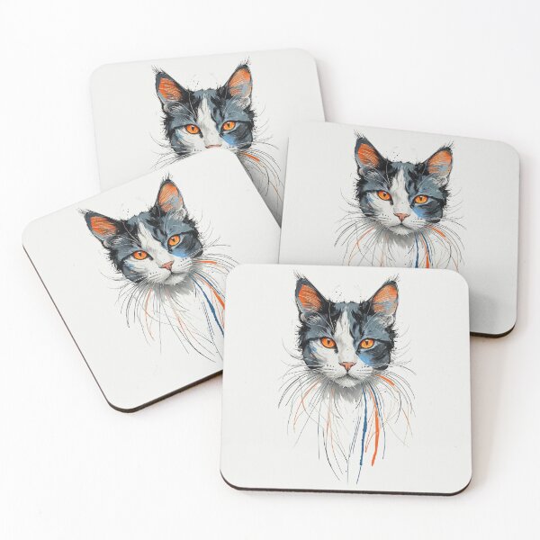 Item preview, Black Cat Watercolor Art with Amber Eyes designed and sold by LONE SPIRIT CO..