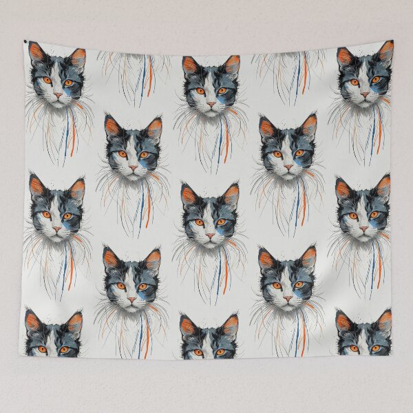 Item preview, Black Cat Watercolor Art with Amber Eyes designed and sold by LONE SPIRIT CO..
