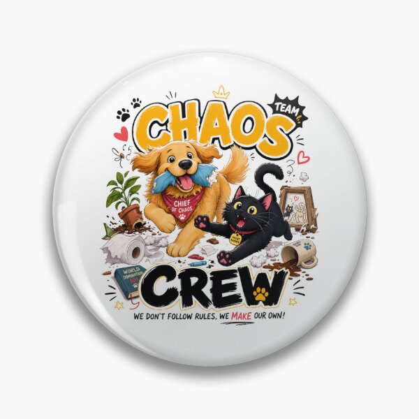 Item preview, Chaos Crew Golden Retriever Black Cat Multi Pet Parent T-Shirt designed and sold by Ashley critters.