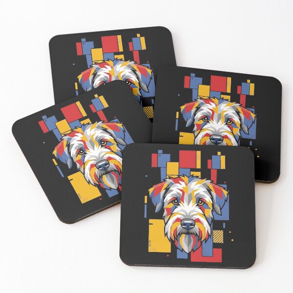 Item preview, Funny Soft Coated Wheaten Terrier Colorful Blocks Geometric Art Mom Dad Kids designed and sold by FurryHavenPH.