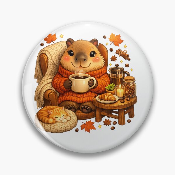 Item preview, Cozy Coffee Capybara | Hygge Morning Illustration designed and sold by Cozy Art for Cozy Souls.