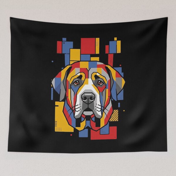 Item preview, Funny Spanish Mastiff Colorful Blocks Geometric Art Mom Dad Kids designed and sold by FurryHavenPH.