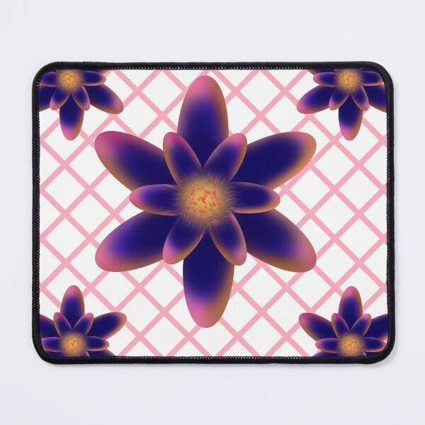 Item preview, Midnight Bloom Floral Pattern | Purple Blue Gradient Flowers on Pink Lattice | Modern Botanical Illustration designed and sold by HopeAndHustle.