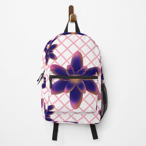 Item preview, Midnight Bloom Floral Pattern | Purple Blue Gradient Flowers on Pink Lattice | Modern Botanical Illustration designed and sold by HopeAndHustle.