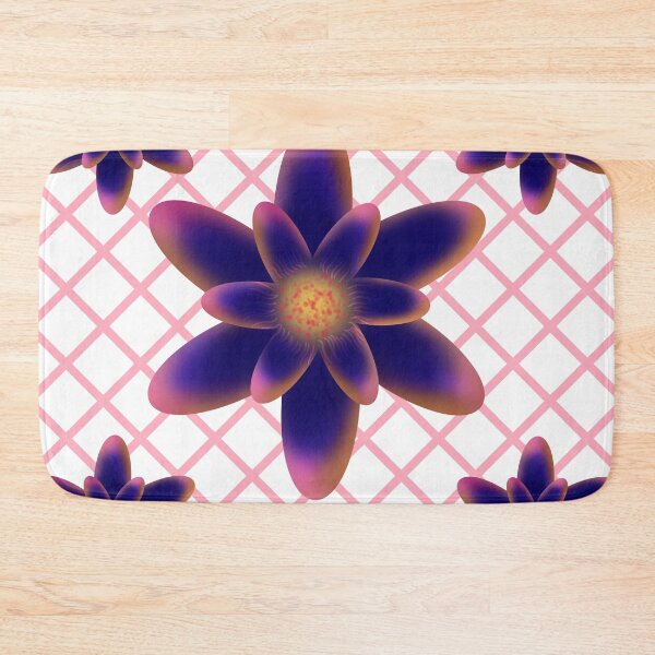 Item preview, Midnight Bloom Floral Pattern | Purple Blue Gradient Flowers on Pink Lattice | Modern Botanical Illustration designed and sold by HopeAndHustle.