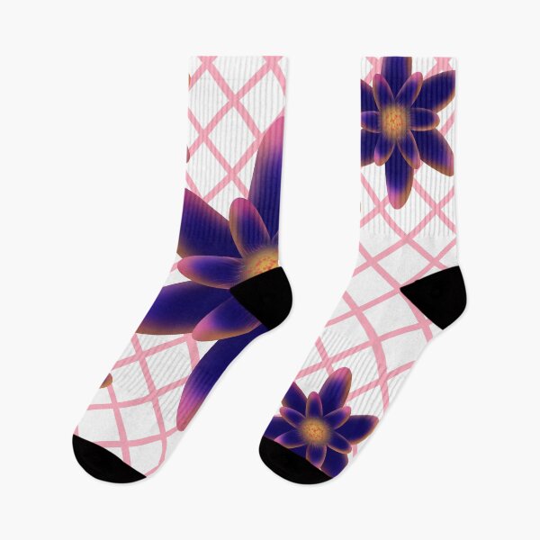 Item preview, Midnight Bloom Floral Pattern | Purple Blue Gradient Flowers on Pink Lattice | Modern Botanical Illustration designed and sold by HopeAndHustle.
