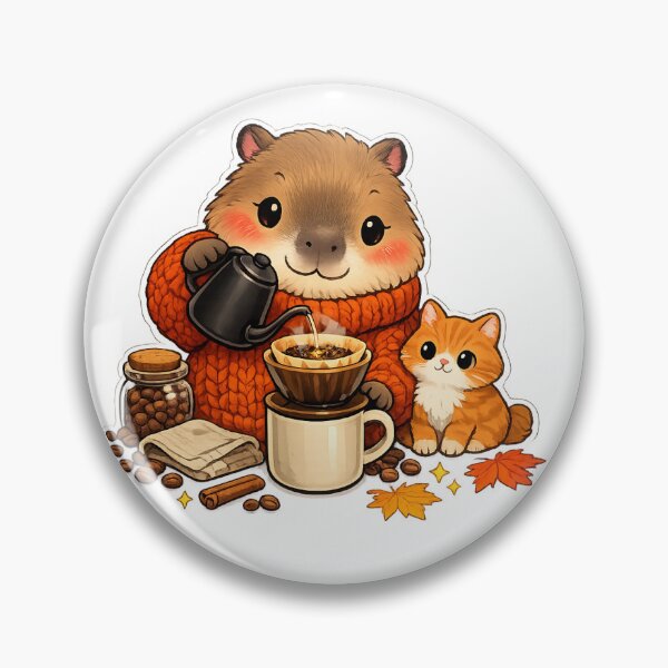 Item preview, Pour Over Coffee Capybara | Cozy Morning Brew Illustration designed and sold by Cozy Art for Cozy Souls.