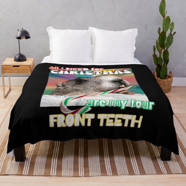 Item preview, Funny Festive Groundhog All I Need for Christmas are my Four Front Teeth designed and sold by SunandShade.