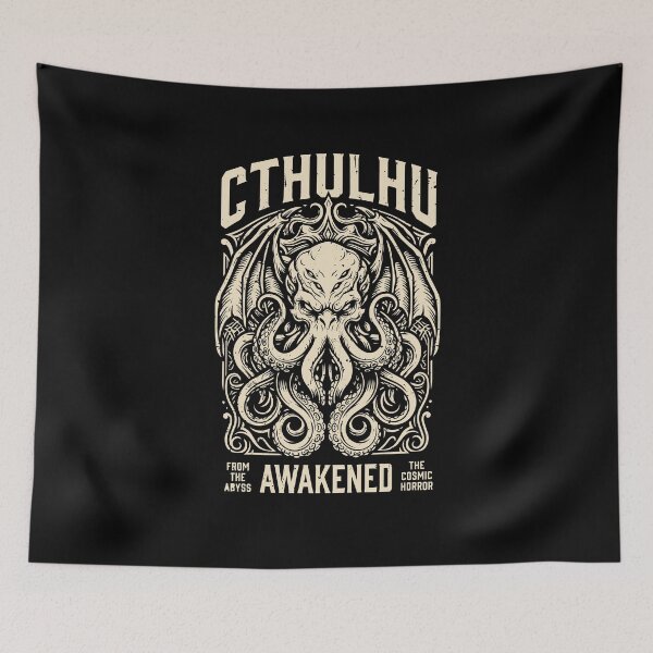 Item preview, Cthulhu Awakened Cosmic Horror Kraken Octupus Skull Art designed and sold by crouchingpixel.