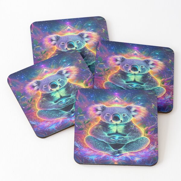 Item preview, The Cosmic Guardian of Inner Peace, Cosmic Meditating Koala - Spiritual Psychedelic Art with Rainbow Aura and Galaxy designed and sold by RAYBIL.