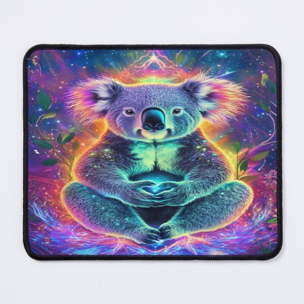 Item preview, The Cosmic Guardian of Inner Peace, Cosmic Meditating Koala - Spiritual Psychedelic Art with Rainbow Aura and Galaxy designed and sold by RAYBIL.