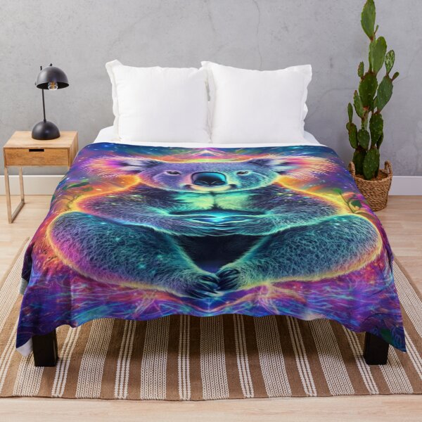 Item preview, The Cosmic Guardian of Inner Peace, Cosmic Meditating Koala - Spiritual Psychedelic Art with Rainbow Aura and Galaxy designed and sold by RAYBIL.