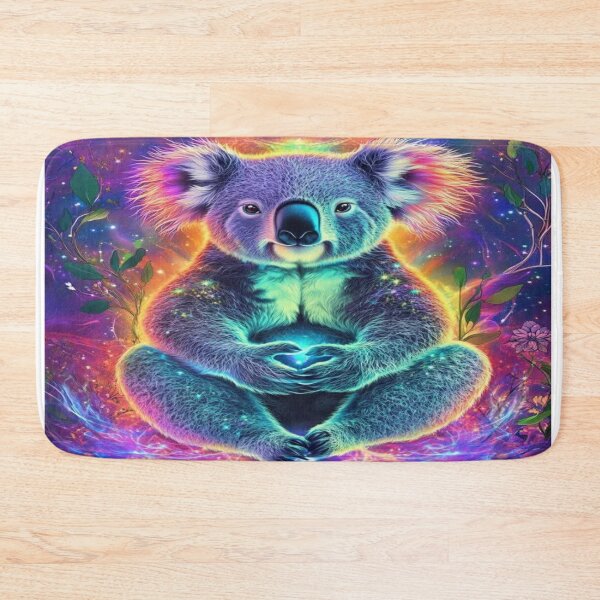 Item preview, The Cosmic Guardian of Inner Peace, Cosmic Meditating Koala - Spiritual Psychedelic Art with Rainbow Aura and Galaxy designed and sold by RAYBIL.