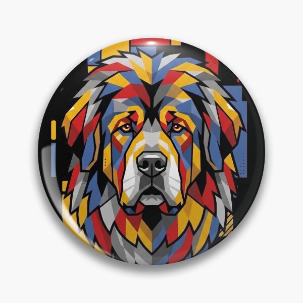 Item preview, Funny Tibetan Mastiff Colorful Blocks Geometric Art Mom Dad Kids designed and sold by FurryHavenPH.