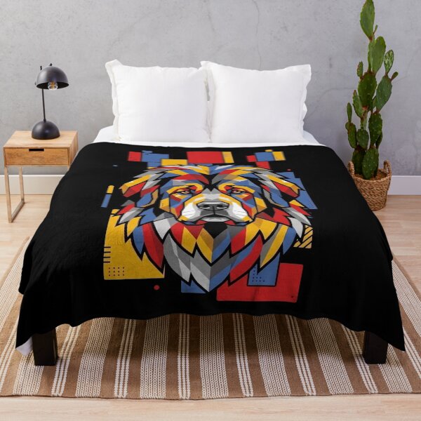 Item preview, Funny Tibetan Mastiff Colorful Blocks Geometric Art Mom Dad Kids designed and sold by FurryHavenPH.