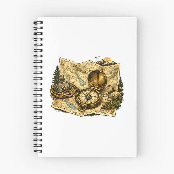 Item preview, Antique topographic map and compass designed and sold by Daily Quirk.