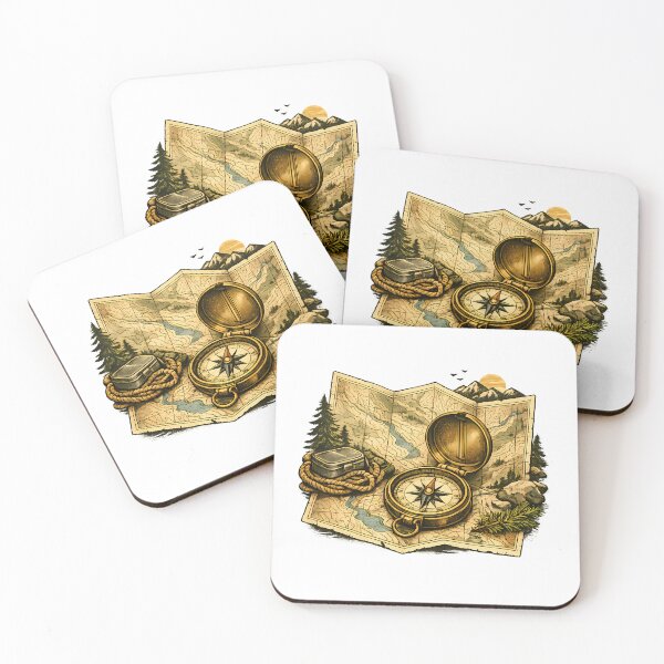 Item preview, Antique topographic map and compass designed and sold by Daily Quirk.