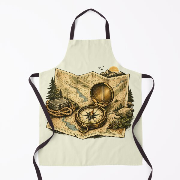 Item preview, Antique topographic map and compass designed and sold by Daily Quirk.