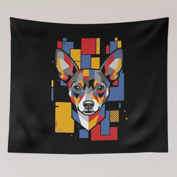 Item preview, Funny Toy Fox Terrier Colorful Blocks Geometric Art Mom Dad Kids designed and sold by FurryHavenPH.