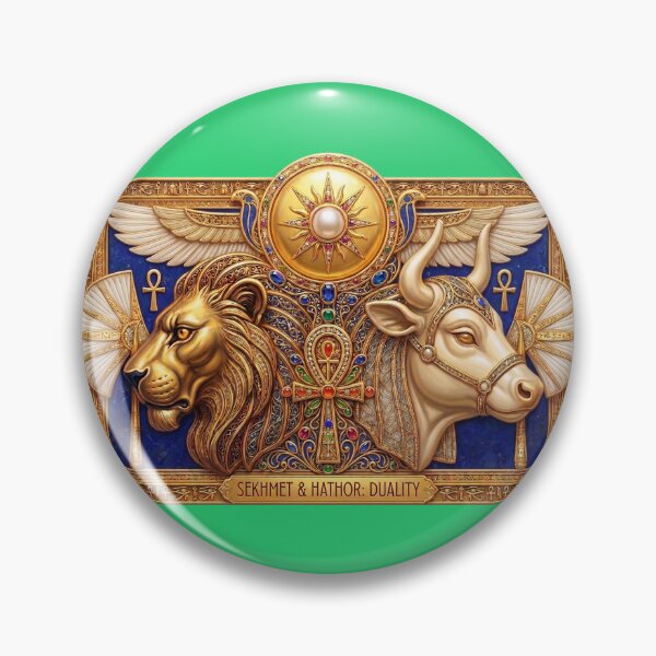Item preview, Sekhmet and Hathor: Egyptian Duality Golden Goddess Relief designed and sold by sunbowjp stadio.