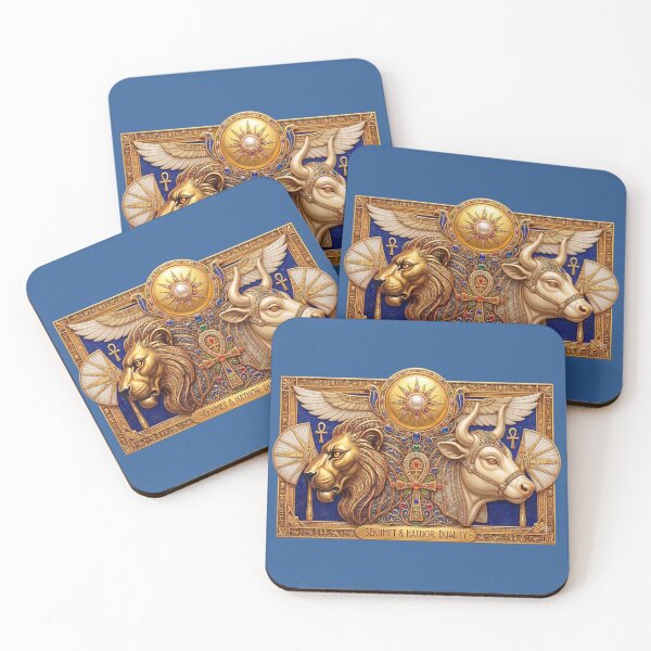 Item preview, Sekhmet and Hathor: Egyptian Duality Golden Goddess Relief designed and sold by sunbowjp stadio.