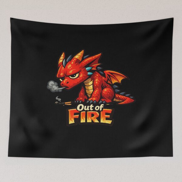 Item preview, Out of Fire Exhausted Red Dragon  designed and sold by Sketchlegacy.