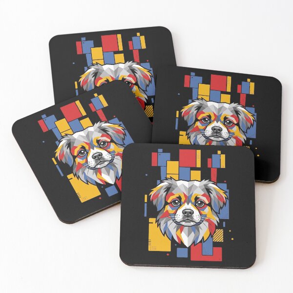 Item preview, Funny Tibetan Spaniel Colorful Blocks Geometric Art Mom Dad Kids designed and sold by FurryHavenPH.