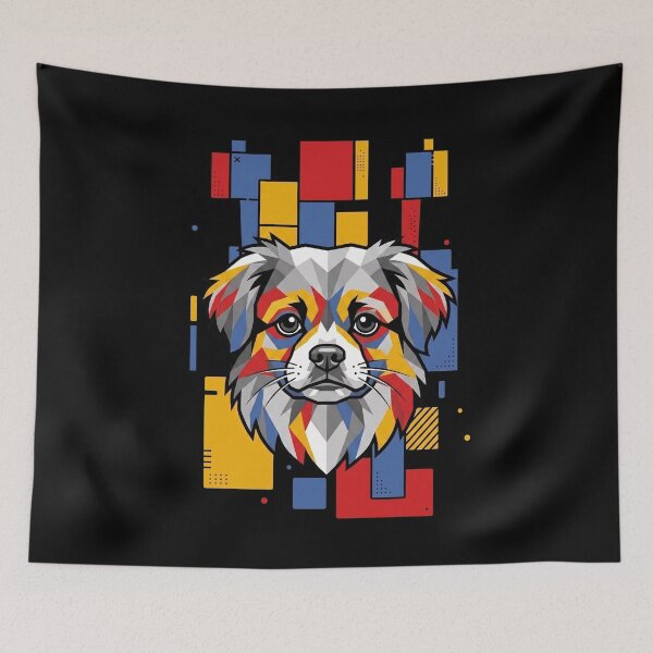 Item preview, Funny Tibetan Spaniel Colorful Blocks Geometric Art Mom Dad Kids designed and sold by FurryHavenPH.