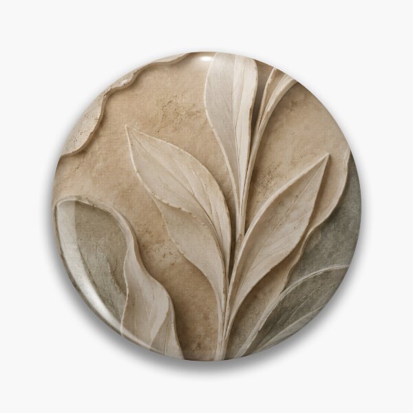 Item preview, Sculpted Botanical Leaf Relief Wall Art | Wabi-Sabi Neutral Earth Tones Printable designed and sold by SoftSpaceDesign.