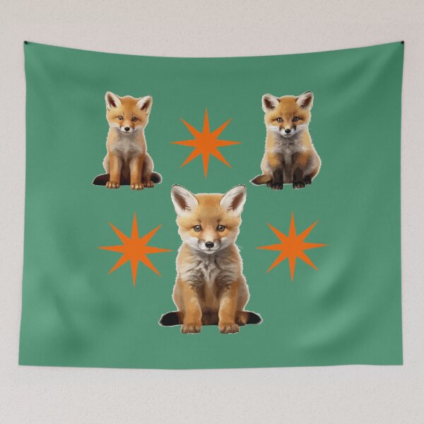 Item preview, Three Baby Foxes and Stars designed and sold by DidiDesignShop.