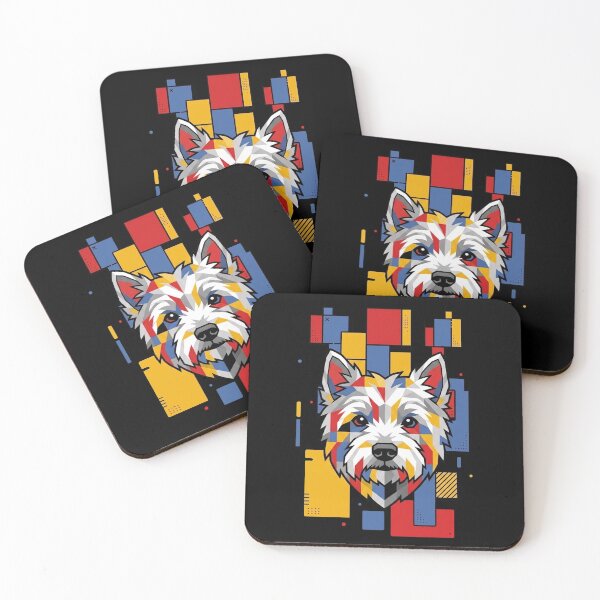 Item preview, Funny West Highland White Terrier Westie Colorful Blocks Geometric Art Mom Dad Kids designed and sold by FurryHavenPH.