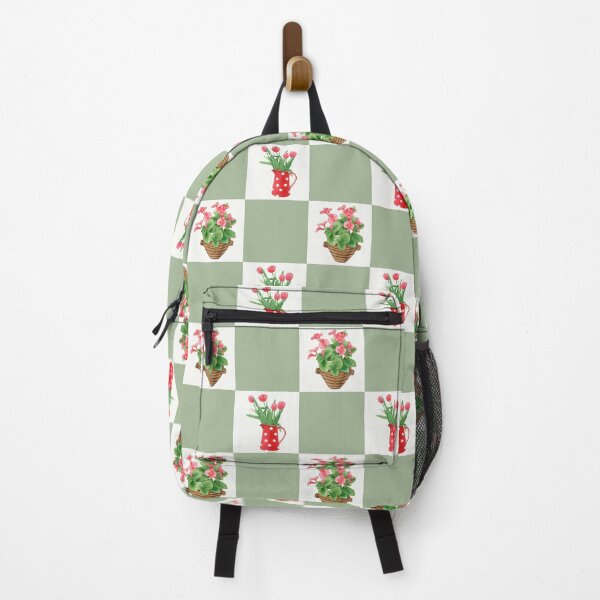 Item preview, Tulip Pitcher Checkered Cottagecore Floral Pattern designed and sold by Zaya_art.