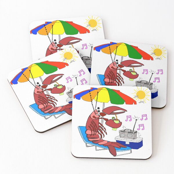 Item preview, Fun Animal Art, Lobster at Beach designed and sold by Colleen Macomber.
