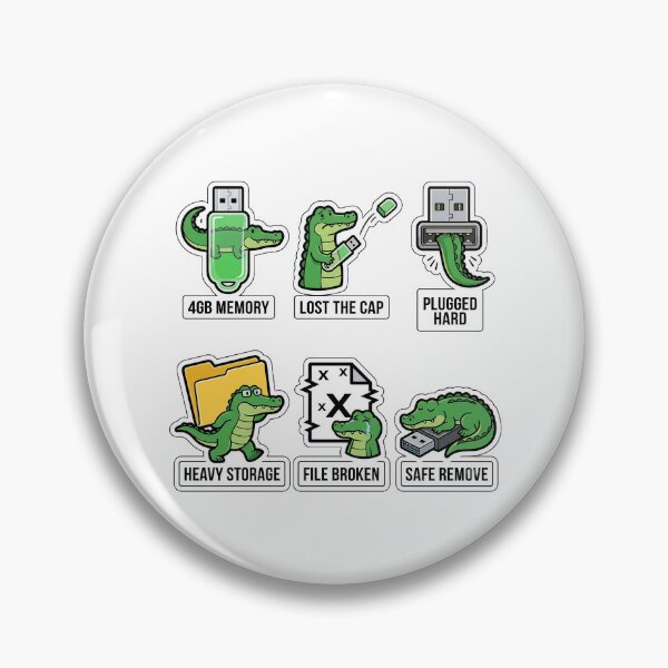 Item preview, Vintage Gator USB Flash Sticker Pack - Retro 2000s Data Memory Puns designed and sold by SimpleP.