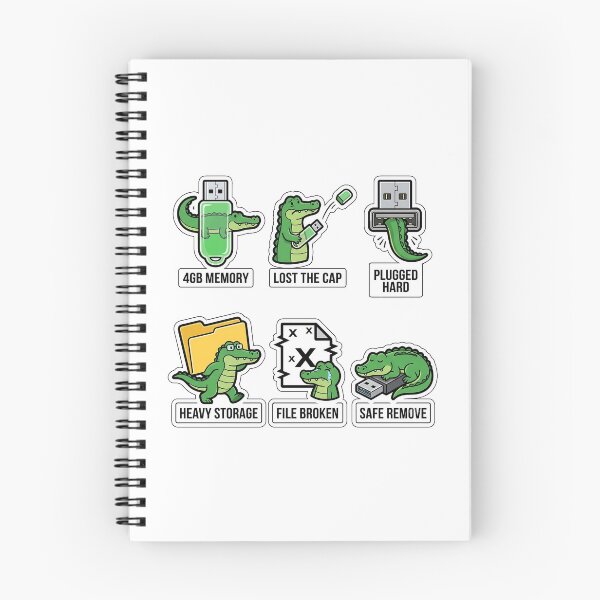 Item preview, Vintage Gator USB Flash Sticker Pack - Retro 2000s Data Memory Puns designed and sold by SimpleP.