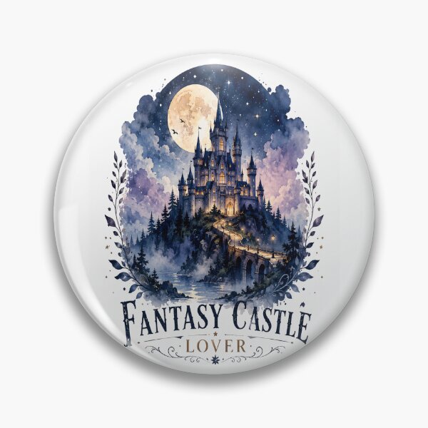 Item preview, Fantasy Castle Lover Sticker | Moonlit Fairytale Castle | Enchanted Watercolor Fantasy Art designed and sold by Moh-nd-Eg.