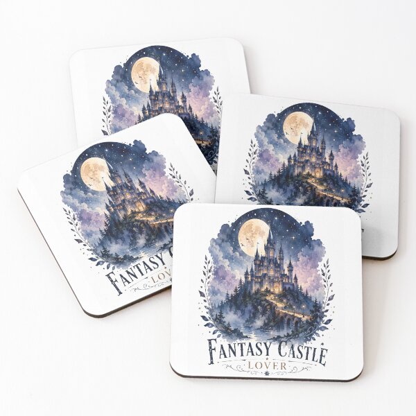 Item preview, Fantasy Castle Lover Sticker | Moonlit Fairytale Castle | Enchanted Watercolor Fantasy Art designed and sold by Moh-nd-Eg.
