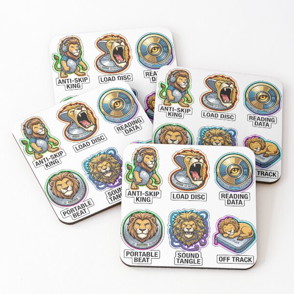 Item preview, Retro Lion CD Player Sticker Pack - Vintage 2000s Portable Audio Puns designed and sold by SimpleP.