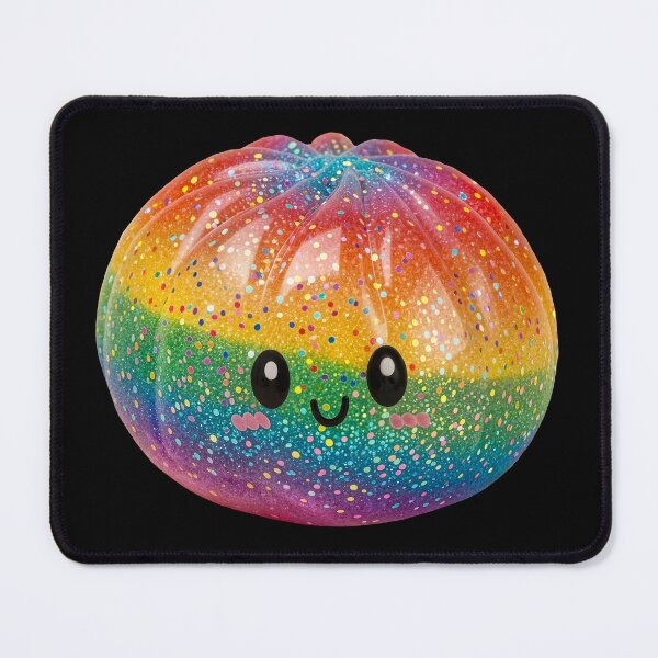 Item preview, Rainbow Glitter Squishy Dumpling Stress Relief Toy – Kawaii Cutout designed and sold by EmeraldeaArt.