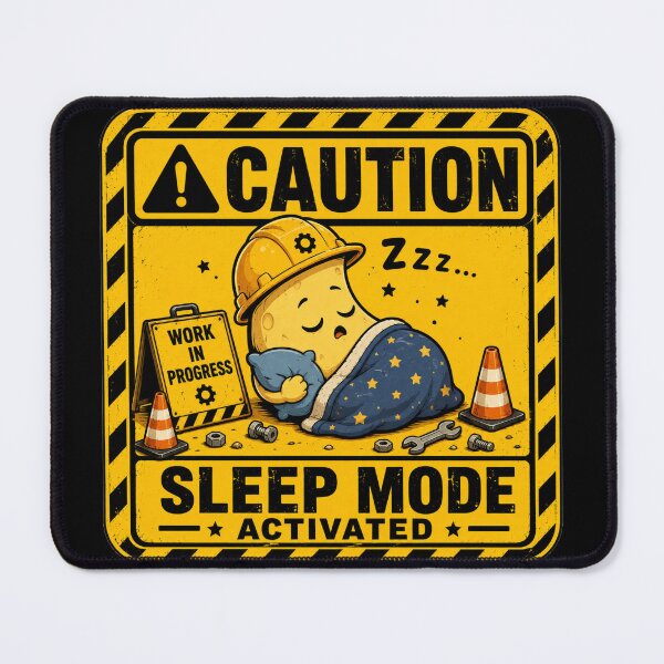 Item preview, Caution: Sleep Mode Activated | Funny Sleep Warning Sticker & T-Shirt designed and sold by FuzzDrive.