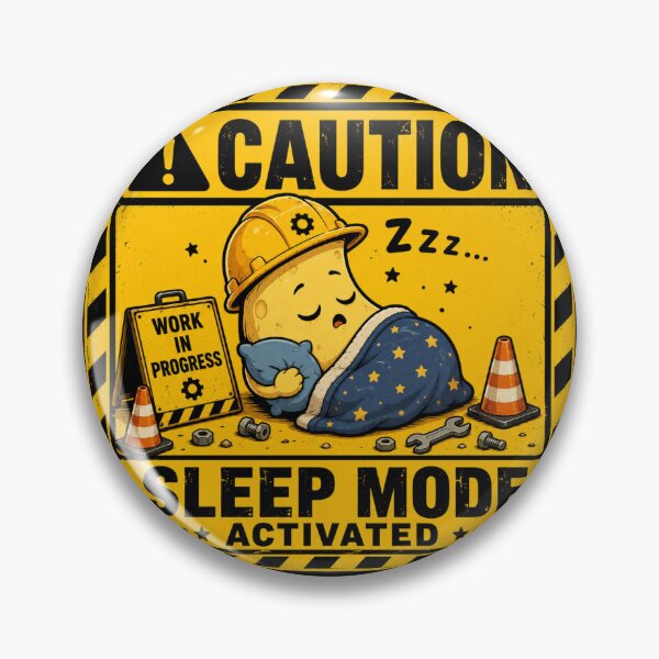 Item preview, Caution: Sleep Mode Activated | Funny Sleep Warning Sticker & T-Shirt designed and sold by FuzzDrive.