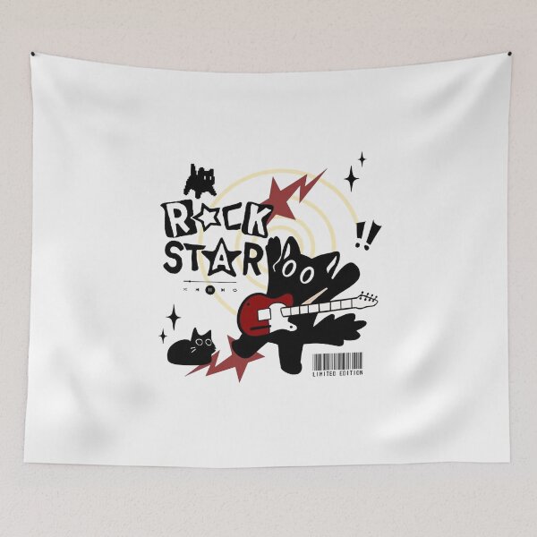 Item preview, Rock Star Cat Guitar Doodle Design designed and sold by gringoods.