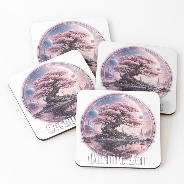 Item preview, Cosmic Sakura – Futuristic Cherry Blossom Tree | Sci-Fi Fantasy Landscape | Pink Space Art designed and sold by A-T-H.
